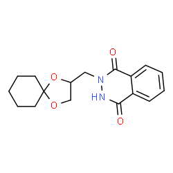 ChemSpider 2D Image | 1(2H)-phthalazinone, 2-(1,4-dioxaspiro[4.5]dec-2-ylmethyl)-4-hydroxy- | C17H20N2O4