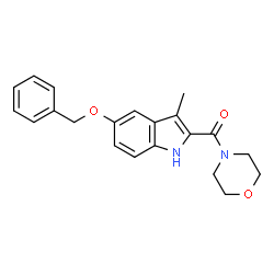 ChemSpider 2D Image | (5-Benzyloxy-3-methyl-1H-indol-2-yl)-morpholin-4-yl-methanone | C21H22N2O3