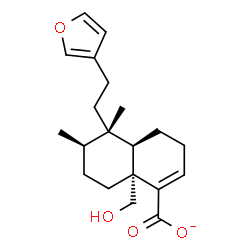 ChemSpider 2D Image | (4aR,5S,6R,8aR)-5-[2-(3-Furyl)ethyl]-8a-(hydroxymethyl)-5,6-dimethyl-3,4,4a,5,6,7,8,8a-octahydro-1-naphthalenecarboxylate | C20H27O4