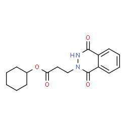 ChemSpider 2D Image | Cyclohexyl 3-(1,4-dioxo-3,4-dihydro-2(1H)-phthalazinyl)propanoate | C17H20N2O4