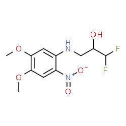 ChemSpider 2D Image | 3-[(4,5-Dimethoxy-2-nitrophenyl)amino]-1,1-difluoro-2-propanol | C11H14F2N2O5