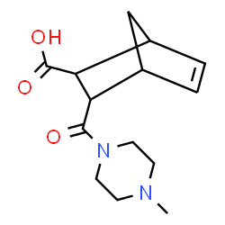 ChemSpider 2D Image | 3-[(4-Methyl-1-piperazinyl)carbonyl]bicyclo[2.2.1]hept-5-ene-2-carboxylic acid | C14H20N2O3