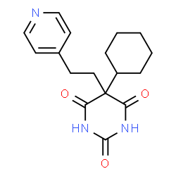 ChemSpider 2D Image | 5-cyclohexyl-5-(2-pyridin-4-ylethyl)pyrimidine-2,4,6(1H,3H,5H)-trione | C17H21N3O3