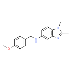 ChemSpider 2D Image | N-(4-Methoxybenzyl)-1,2-dimethyl-1H-benzimidazol-5-amine | C17H19N3O