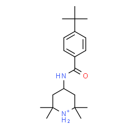 ChemSpider 2D Image | 2,2,6,6-Tetramethyl-4-{[4-(2-methyl-2-propanyl)benzoyl]amino}piperidinium | C20H33N2O