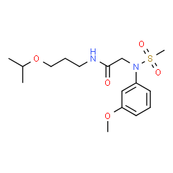 ChemSpider 2D Image | N-(3-Isopropoxypropyl)-N~2~-(3-methoxyphenyl)-N~2~-(methylsulfonyl)glycinamide | C16H26N2O5S