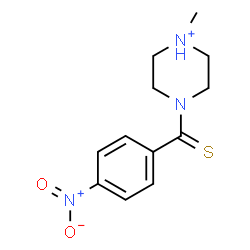 ChemSpider 2D Image | 1-Methyl-4-[(4-nitrophenyl)carbonothioyl]piperazin-1-ium | C12H16N3O2S