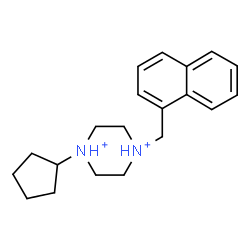 ChemSpider 2D Image | 1-Cyclopentyl-4-(1-naphthylmethyl)piperazinediium | C20H28N2