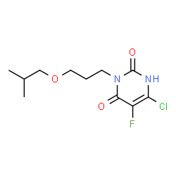 ChemSpider 2D Image | 6-Chloro-5-fluoro-3-(3-isobutoxypropyl)-2,4(1H,3H)-pyrimidinedione | C11H16ClFN2O3