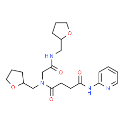 ChemSpider 2D Image | N-{2-Oxo-2-[(tetrahydro-2-furanylmethyl)amino]ethyl}-N'-(2-pyridinyl)-N-(tetrahydro-2-furanylmethyl)succinamide | C21H30N4O5