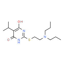 ChemSpider 2D Image | 2-(2-Dipropylamino-ethylsulfanyl)-6-hydroxy-5-isopropyl-3H-pyrimidin-4-one | C15H27N3O2S