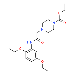 ChemSpider 2D Image | Ethyl 4-{2-[(2,5-diethoxyphenyl)amino]-2-oxoethyl}-1-piperazinecarboxylate | C19H29N3O5