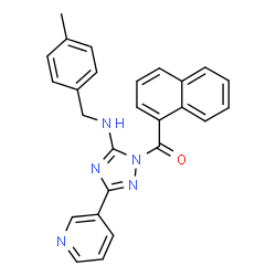 ChemSpider 2D Image | {5-[(4-Methylbenzyl)amino]-3-(3-pyridinyl)-1H-1,2,4-triazol-1-yl}(1-naphthyl)methanone | C26H21N5O