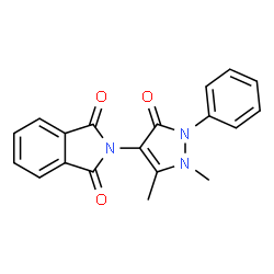 ChemSpider 2D Image | 2-(1,5-Dimethyl-3-oxo-2-phenyl-2,3-dihydro-1H-pyrazol-4-yl)-isoindole-1,3-dione | C19H15N3O3