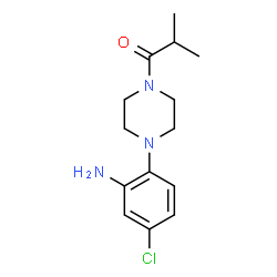 ChemSpider 2D Image | 1-[4-(2-Amino-4-chlorophenyl)-1-piperazinyl]-2-methyl-1-propanone | C14H20ClN3O