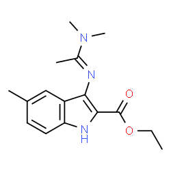 ChemSpider 2D Image | Ethyl 3-{(E)-[1-(dimethylamino)ethylidene]amino}-5-methyl-1H-indole-2-carboxylate | C16H21N3O2