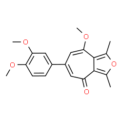 ChemSpider 2D Image | 6-(3,4-dimethoxyphenyl)-4-methoxy-1,3-dimethyl-8-cyclohepta[c]furanone | C20H20O5