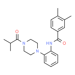 ChemSpider 2D Image | N-[2-(4-Isobutyryl-1-piperazinyl)phenyl]-3,4-dimethylbenzamide | C23H29N3O2