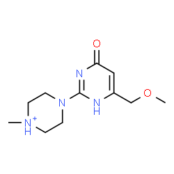 ChemSpider 2D Image | 4-[6-(Methoxymethyl)-4-oxo-1,4-dihydro-2-pyrimidinyl]-1-methylpiperazin-1-ium | C11H19N4O2