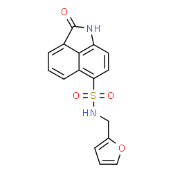 ChemSpider 2D Image | N-(2-Furylmethyl)-2-oxo-1,2-dihydrobenzo[cd]indole-6-sulfonamide | C16H12N2O4S