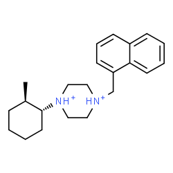 ChemSpider 2D Image | 1-[(1R,2R)-2-Methylcyclohexyl]-4-(1-naphthylmethyl)piperazinediium | C22H32N2