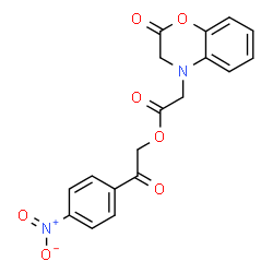 ChemSpider 2D Image | 2-(4-Nitrophenyl)-2-oxoethyl (2-oxo-2,3-dihydro-4H-1,4-benzoxazin-4-yl)acetate | C18H14N2O7