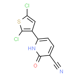 ChemSpider 2D Image | 6-(2,5-Dichloro-3-thienyl)-2-oxo-1,2-dihydro-3-pyridinecarbonitrile | C10H4Cl2N2OS
