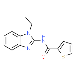 ChemSpider 2D Image | N-(1-Ethyl-1H-benzimidazol-2-yl)-2-thiophenecarboxamide | C14H13N3OS