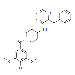 ChemSpider 2D Image | Nalpha-Acetyl-N-[1-(3,4,5-trimethoxybenzoyl)-4-piperidinyl]phenylalaninamide | C26H33N3O6
