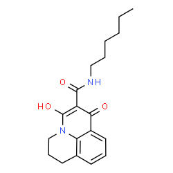 ChemSpider 2D Image | N-Hexyl-3-hydroxy-1-oxo-6,7-dihydro-1H,5H-pyrido[3,2,1-ij]quinoline-2-carboxamide | C19H24N2O3