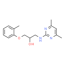 ChemSpider 2D Image | 1-[(4,6-Dimethyl-2-pyrimidinyl)amino]-3-(2-methylphenoxy)-2-propanol | C16H21N3O2
