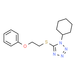 ChemSpider 2D Image | 1-cyclohexyl-5-(2-phenoxyethylthio)tetrazole | C15H20N4OS