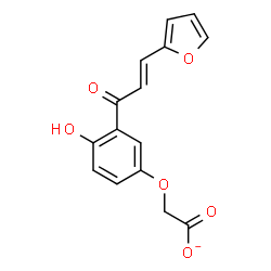 ChemSpider 2D Image | {3-[(2E)-3-(2-Furyl)-2-propenoyl]-4-hydroxyphenoxy}acetate | C15H11O6