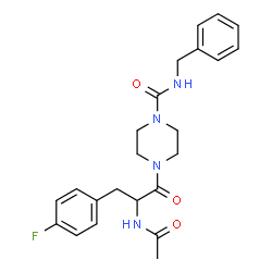 ChemSpider 2D Image | 4-(N-Acetyl-4-fluorophenylalanyl)-N-benzyl-1-piperazinecarboxamide | C23H27FN4O3