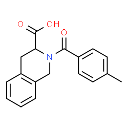 ChemSpider 2D Image | 1,2,3,4-Tetrahydro-2-(4-methylbenzoyl)-3-isoquinolinecarboxylic acid | C18H17NO3