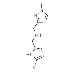 ChemSpider 2D Image | 1-(5-Chloro-1-methyl-1H-imidazol-2-yl)-N-[(1-methyl-1H-1,2,4-triazol-3-yl)methyl]methanamine | C9H13ClN6