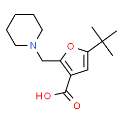 ChemSpider 2D Image | 5-tert-Butyl-2-(piperidin-1-ylmethyl)-3-furoic acid | C15H23NO3