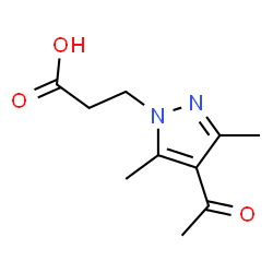 ChemSpider 2D Image | 3-(4-Acetyl-3,5-dimethylpyrazol-1-yl)propanoic acid | C10H14N2O3