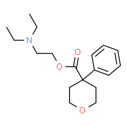 ChemSpider 2D Image | 2-(Diethylamino)ethyl 4-phenyltetrahydro-2H-pyran-4-carboxylate | C18H27NO3
