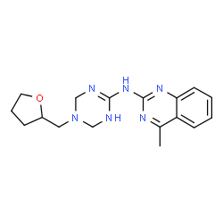 ChemSpider 2D Image | 4-Methyl-N-[5-(tetrahydro-2-furanylmethyl)-1,4,5,6-tetrahydro-1,3,5-triazin-2-yl]-2-quinazolinamine | C17H22N6O