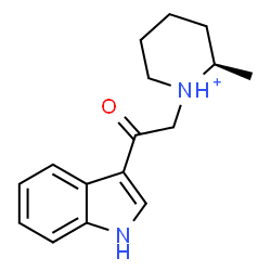 ChemSpider 2D Image | (2R)-1-[2-(1H-Indol-3-yl)-2-oxoethyl]-2-methylpiperidinium | C16H21N2O