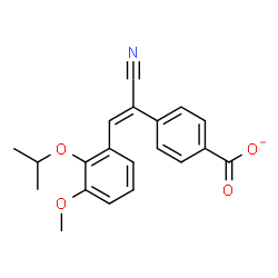 ChemSpider 2D Image | 4-[(E)-1-Cyano-2-(2-isopropoxy-3-methoxyphenyl)vinyl]benzoate | C20H18NO4