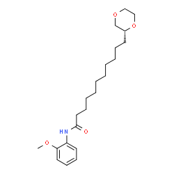 ChemSpider 2D Image | 11-[(2R)-1,4-Dioxan-2-yl]-N-(2-methoxyphenyl)undecanamide | C22H35NO4