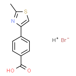 ChemSpider 2D Image | 4-(2-methyl-1,3-thiazol-4-yl)benzoic acid hydrobromide | C11H10BrNO2S