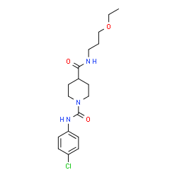 ChemSpider 2D Image | N~1~-(4-Chlorophenyl)-N~4~-(3-ethoxypropyl)-1,4-piperidinedicarboxamide | C18H26ClN3O3