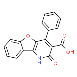 ChemSpider 2D Image | 2-Oxo-4-phenyl-1,2-dihydro[1]benzofuro[3,2-b]pyridine-3-carboxylic acid | C18H11NO4