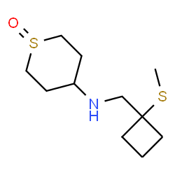 ChemSpider 2D Image | N-{[1-(Methylsulfanyl)cyclobutyl]methyl}tetrahydro-2H-thiopyran-4-amine 1-oxide | C11H21NOS2