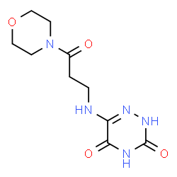ChemSpider 2D Image | 6-{[3-(4-Morpholinyl)-3-oxopropyl]amino}-1,2,4-triazine-3,5(2H,4H)-dione | C10H15N5O4