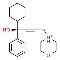 ChemSpider 2D Image | 4-[(4R)-4-Cyclohexyl-4-hydroxy-4-phenyl-2-butyn-1-yl]morpholin-4-ium | C20H28NO2