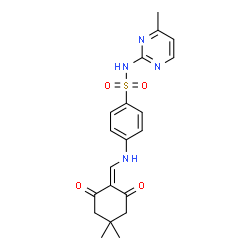 ChemSpider 2D Image | 4-{[(4,4-Dimethyl-2,6-dioxocyclohexylidene)methyl]amino}-N-(4-methyl-2-pyrimidinyl)benzenesulfonamide | C20H22N4O4S